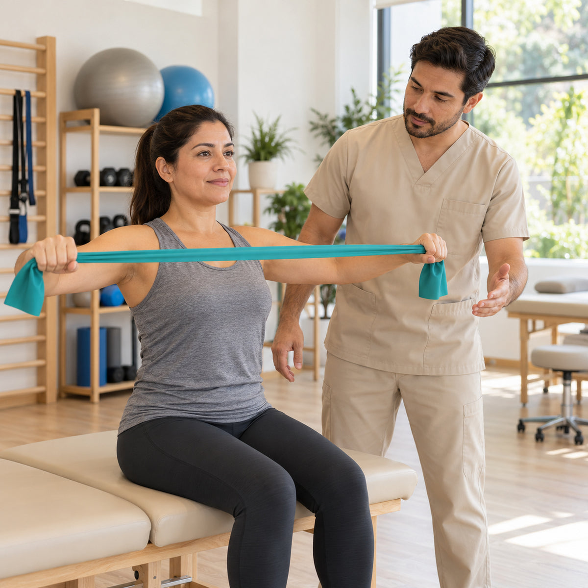 Sesión de kinesiología en Clínica Vie et Santé