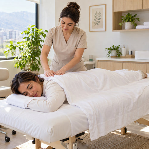 Sesión de masoterapia en Clínica Vie et Santé