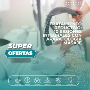Tratamiento Reductivo: 10 Sesiones Integrales con Aparatología + Masaje 50min/sesión