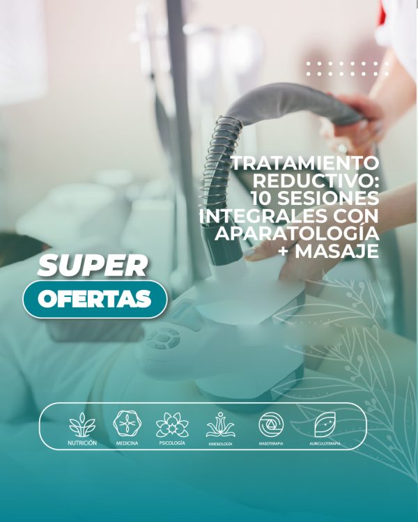 Tratamiento Reductivo: 10 Sesiones Integrales con Aparatología + Masaje 50min/sesión