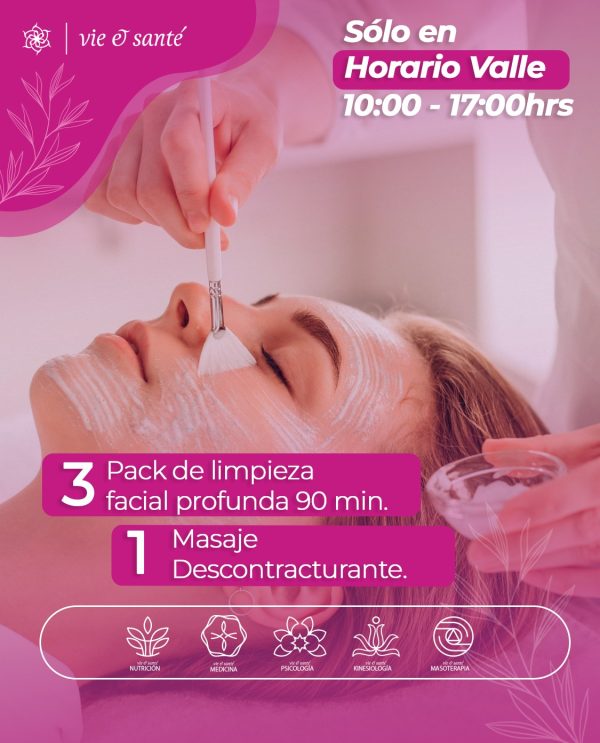 Oferta 3 Pack de limpieza profunda + 1 Masaje descontracturante